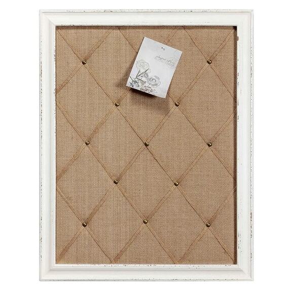 Vision Board Linen Bulletin Board Cork Board White Frame, 21"×27" Pin Boards - Picture 1 of 8